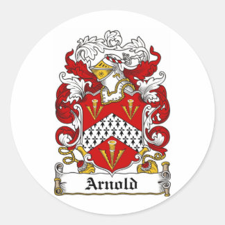 ARNOLD FAMILY CREST -  ARNOLD COAT OF ARMS CLASSIC ROUND STICKER