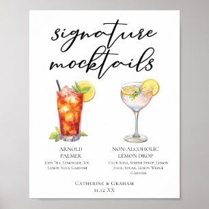Arnold Palmer Lemon Drop Tropical Wedding Mocktail Poster
