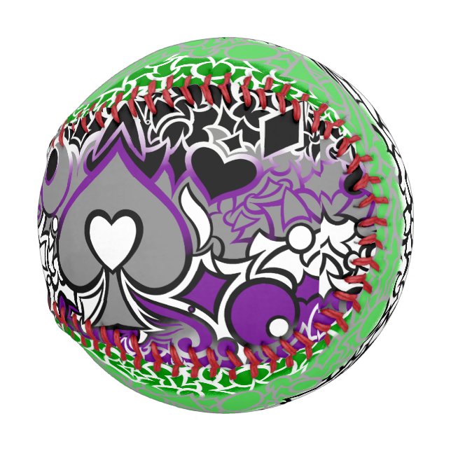 Aro and Ace Pride Squiggles Baseball (Front Right)