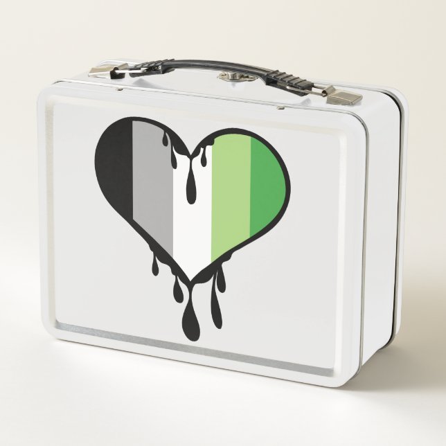 Aro Pride Dripping Heart Metal Lunch Box (Back)