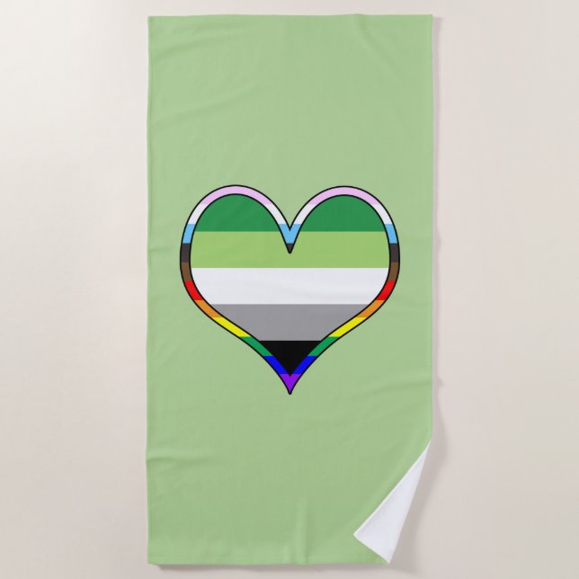Aro Pride Heart Beach Towel (Front)