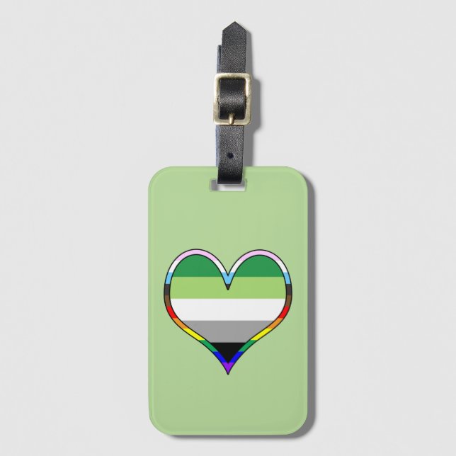 Aro Pride Heart Luggage Tag (Front Vertical)