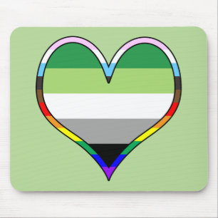 Aro Pride Heart Mouse Mat