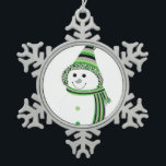 Aro Pride Snowman Snowperson Green Grey Black Snowflake Pewter Christmas Ornament<br><div class="desc">Celebrate the season with this adorable snowperson dressed in the aro (aromantic) pride flag colours of black, grey, light green, dark green, and white. Whether you celebrate Christmas, Hanukkah, Kwaanza, winter solstice, or just the beauty of the snow, let this sweet smile remind you to embrace the joy of who...</div>