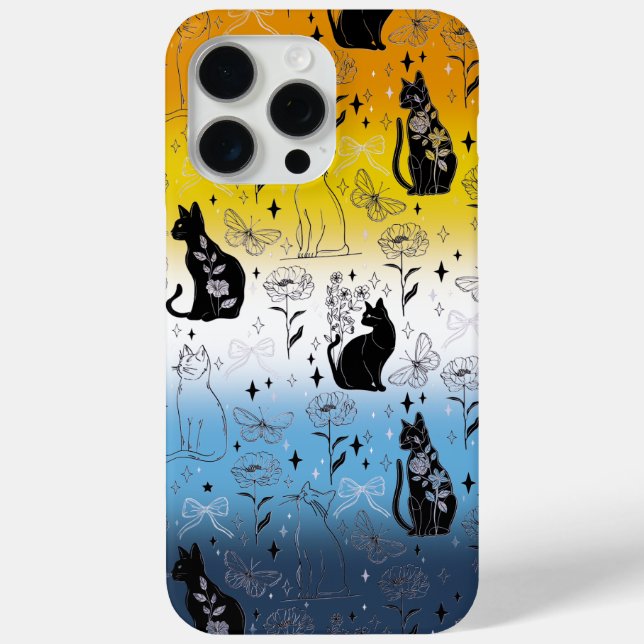 AroAce Agender Pride Black Cat - Mystical Witchy Case-Mate iPhone Case (Back)