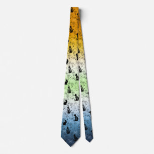 AroAce Agender Pride Black Cat - Mystical Witchy Tie