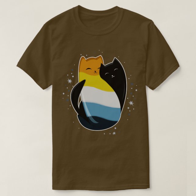 Aroace Cat LGBT Asexual Aromantic Pride Flag 1 T-Shirt (Design Front)