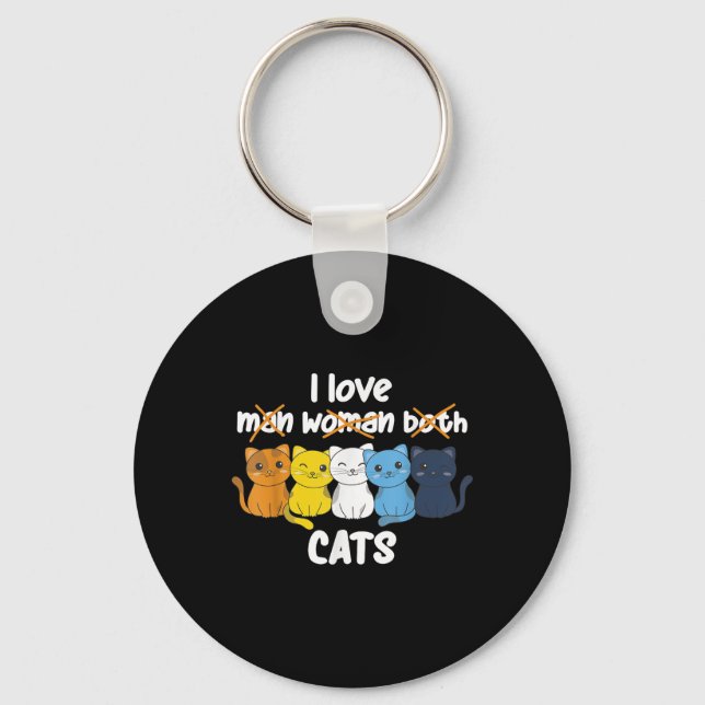 Aroace Flag Pride Lgbtq Cats Cute Aroace Cat  Key Ring (Front)