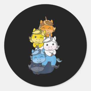 Aroace Flag Pride Month Lgbtq Aroace Unicorn _1  Classic Round Sticker