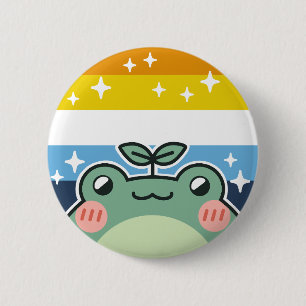 AroAce LGBT Pride Flag Frog 6 Cm Round Badge