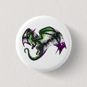 AroAce Pride Dragon 3 Cm Round Badge