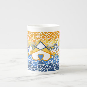 Aroace Sun and Sea Pride Flag Squiggles Bone China Mug