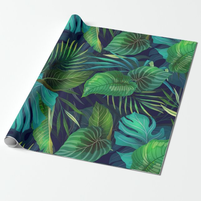 Aroids Jungle Wrapping Paper (Unrolled)