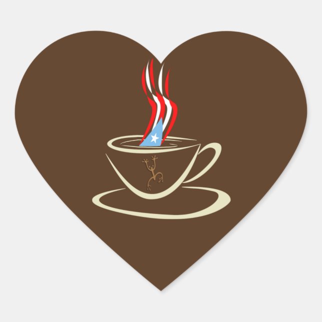 Aroma a Puerto Rico Coffee Mug Coqui  Heart Sticker (Front)