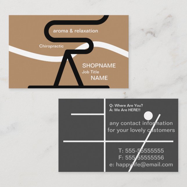 Aroma/Massage/Therapy/Chiropractic Business Card (Front/Back)