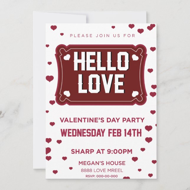 Aroma of Love Coffee Bubbles Hello Love fiesta  Invitation (Front)