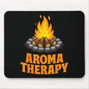 Aroma therapy funny camping campfire humour quote mouse mat