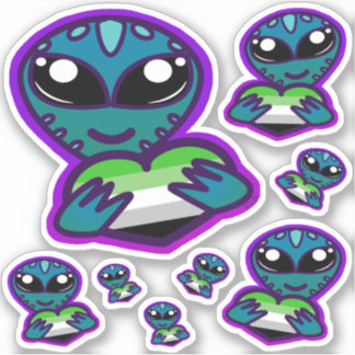 Aromantic and Proud Alien Stickers