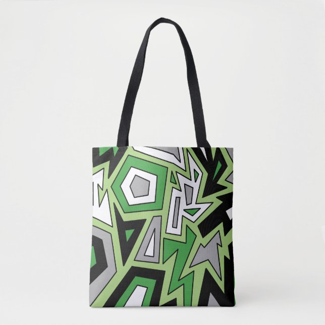 Aromantic Aro Pride Modern Geometric Abstract Tote Bag (Front)