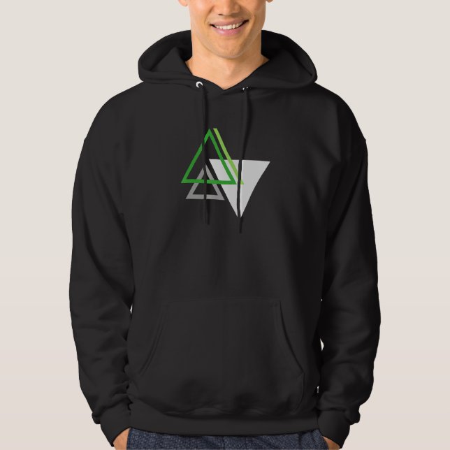 Aromantic Aro Pride Subtle Geometric LGBTQ LGBT Ga Hoodie (Front)
