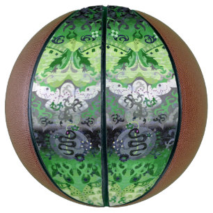 Aromantic Dragon Damask - Aro Pride Flag Colours Basketball