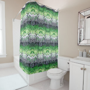Aromantic Dragon Damask - Aro Pride Flag Colours Shower Curtain