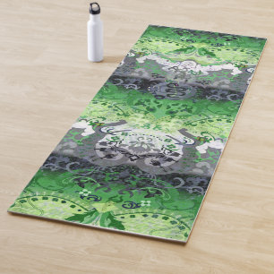 Aromantic Dragon Damask - Aro Pride Flag Colours Yoga Mat