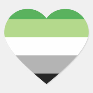 aromantic flag heart sticker