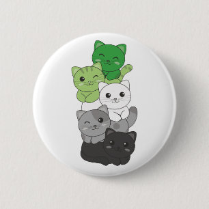 Aromantic Flag Non Binary Pride Lgbtq Cute Cat But 6 Cm Round Badge