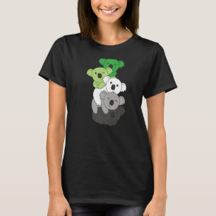 Aromantic Flag Pile Pride Lgbtq Koalas Cute Aroman T-Shirt