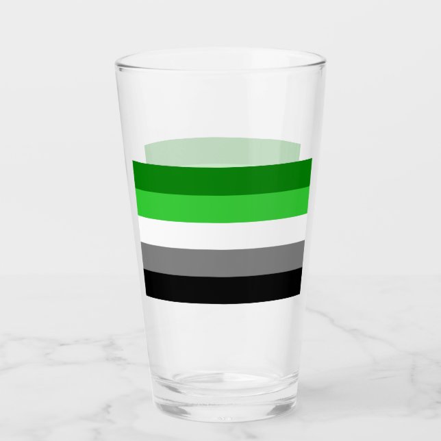 Aromantic Flag Pint Glass (Front)