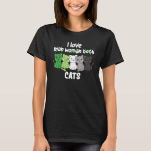 Aromantic Flag Pride LGBTQ Cats cute Aromantic Cat T-Shirt