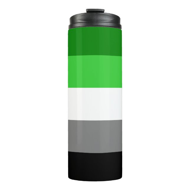 Aromantic Flag Thermal Tumbler (Front)
