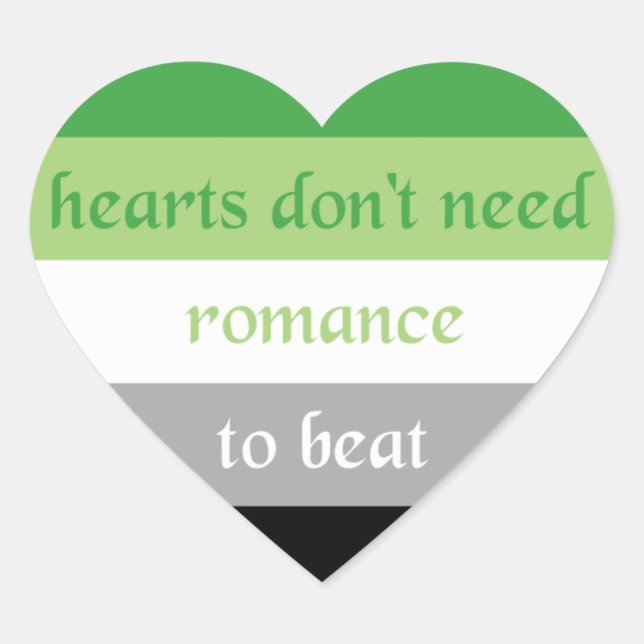 Aromantic Heart Sticker (Front)