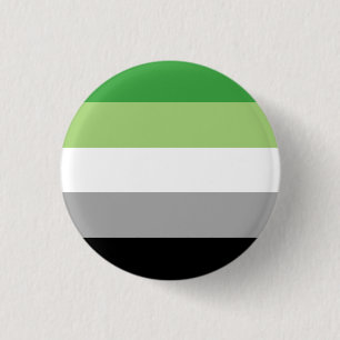 Aromantic Pride Flag   3 Cm Round Badge