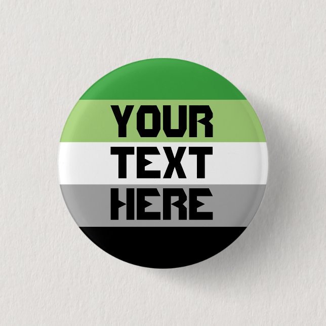 Aromantic pride flag 3 cm round badge (Front)