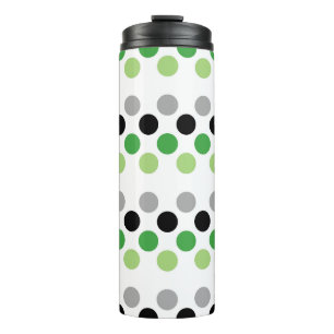 Aromantic Pride Flag Colours Polkadots Thermal Tumbler
