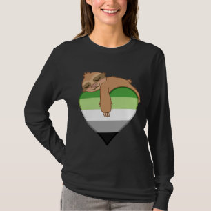 Aromantic Pride Flag Sloth T-Shirt