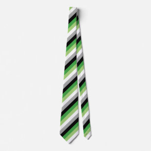Aromantic Pride Flag  Stripes  Tie