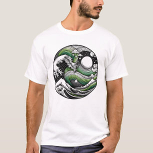 Aromantic Pride LGBT Month Japanese Art Subtle T-Shirt