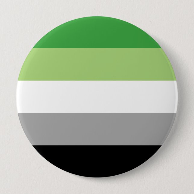 Aromantic Pride Stripes 10 Cm Round Badge (Front)