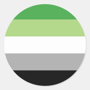 Aromantic Pride Stripes Classic Round Sticker
