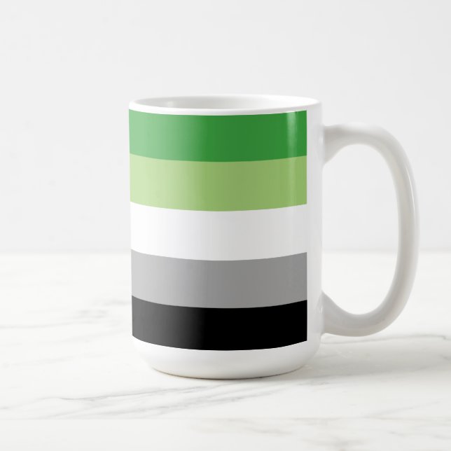 Aromantic Pride Stripes Coffee Mug (Right)
