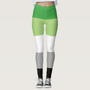 Aromantic Pride Stripes Leggings