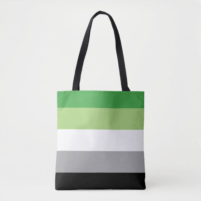Aromantic Pride Stripes Tote Bag (Front)
