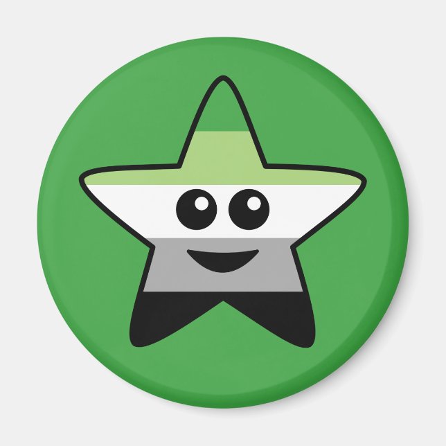 Aromantic Star Round Magnet (Front)
