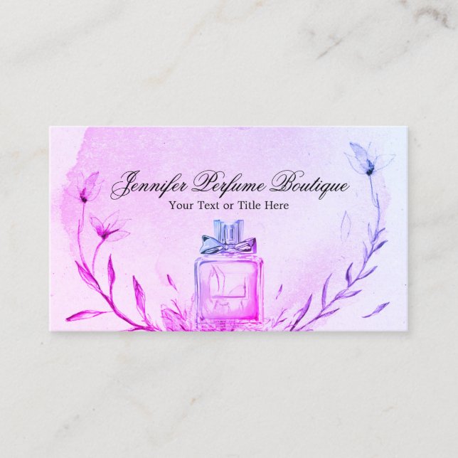 Aromatheraphy Perfume Purple Beauty Makeup Business Card (Front)