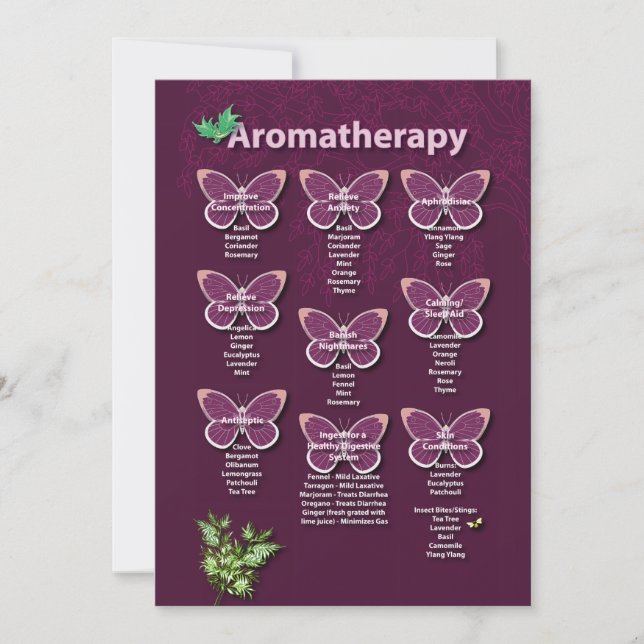 Aromatherapy Chart in Burgundy (Front)