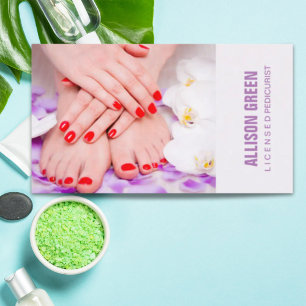 Aromatherapy Manicurist Pedicurist Pedicure Salon Business Card