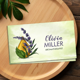 Aromatherapy Oil and Lavender Illustration Business Card